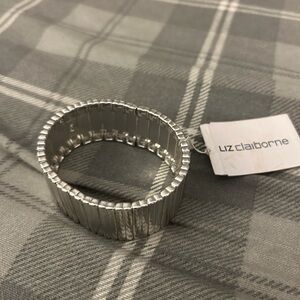 Liz Claiborne Silver tone Metallic Stretch Bracelet